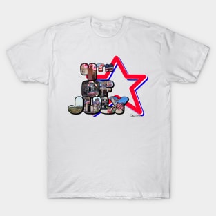 4th Of July Big Letter Star T-Shirt
